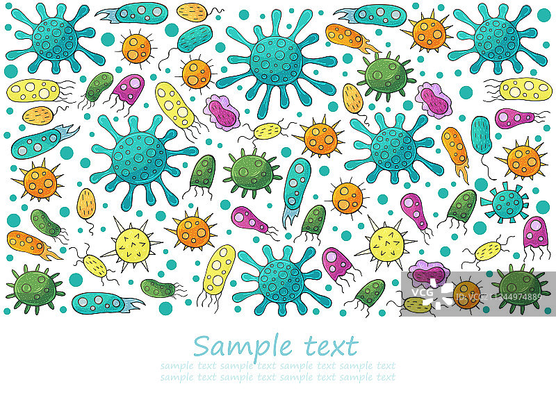 卡通微生物宣传单banner图片素材