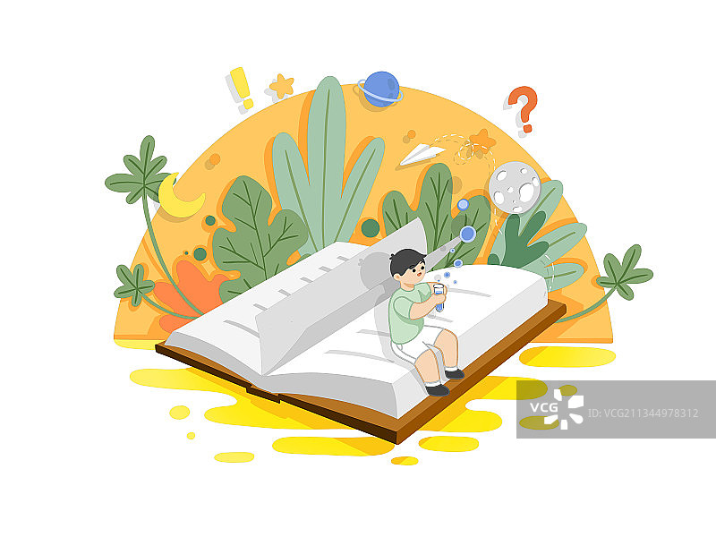 教育学习的学生卡通插画图片素材