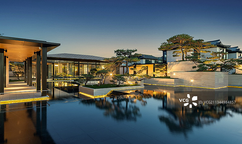 中国院子，中式地产，景观设计图片素材