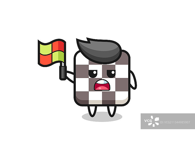 国际象棋棋盘角色担任巡边员图片素材