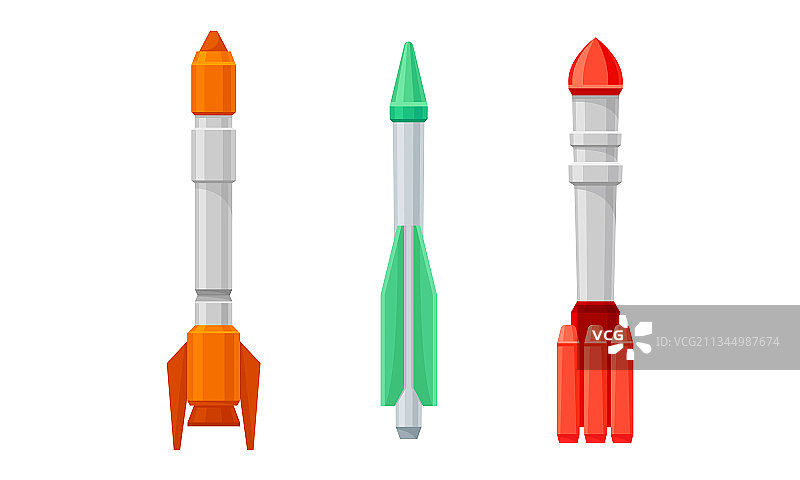 不同颜色的军用制导导弹图片素材