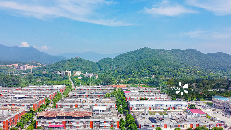 航拍泉州市洛江区马甲镇仰恩大学校园风景图片素材
