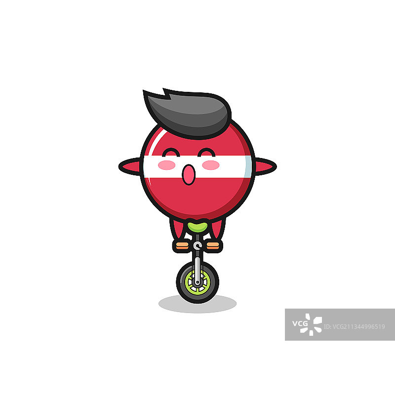 可爱的拉脱维亚国旗徽章人物骑图片素材