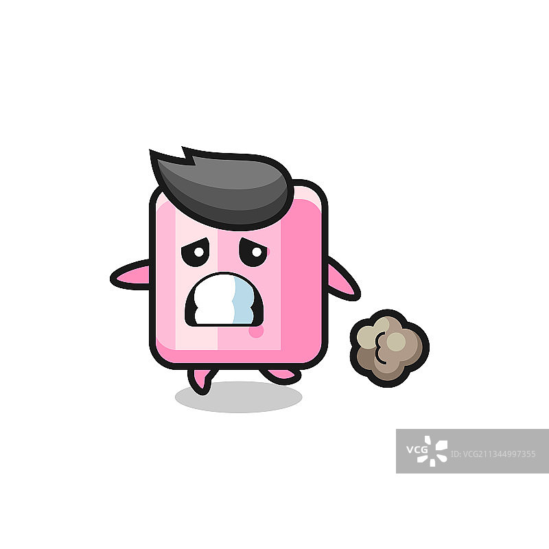 奔跑逃离的棉花糖图片素材