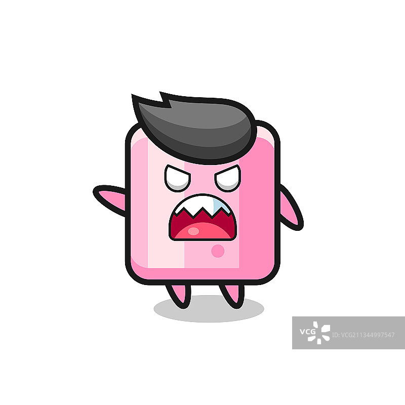 非常愤怒的可爱棉花糖卡通图片素材