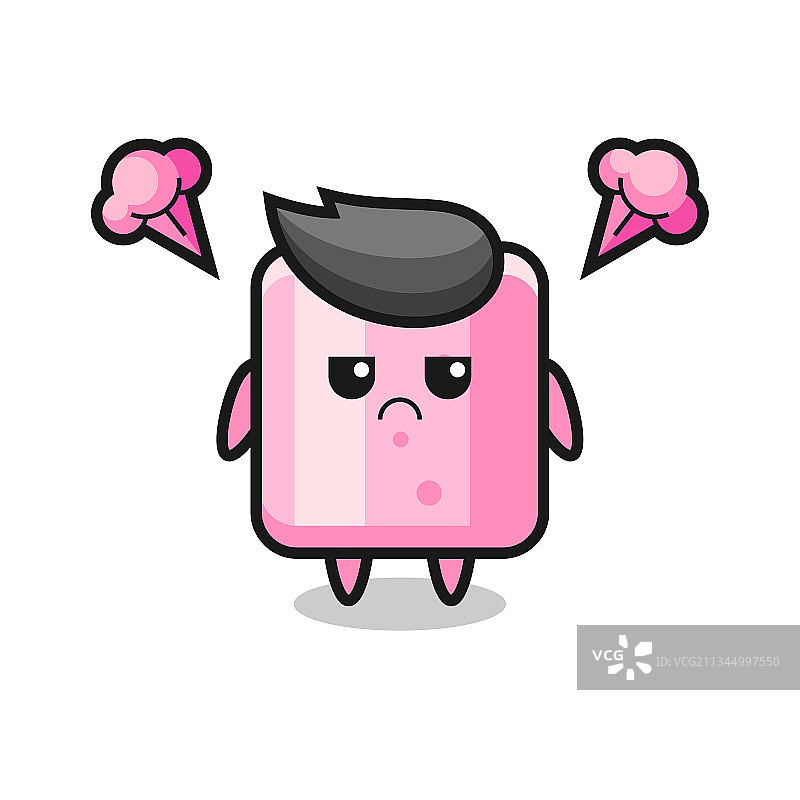 可爱的棉花糖不悦表情图片素材