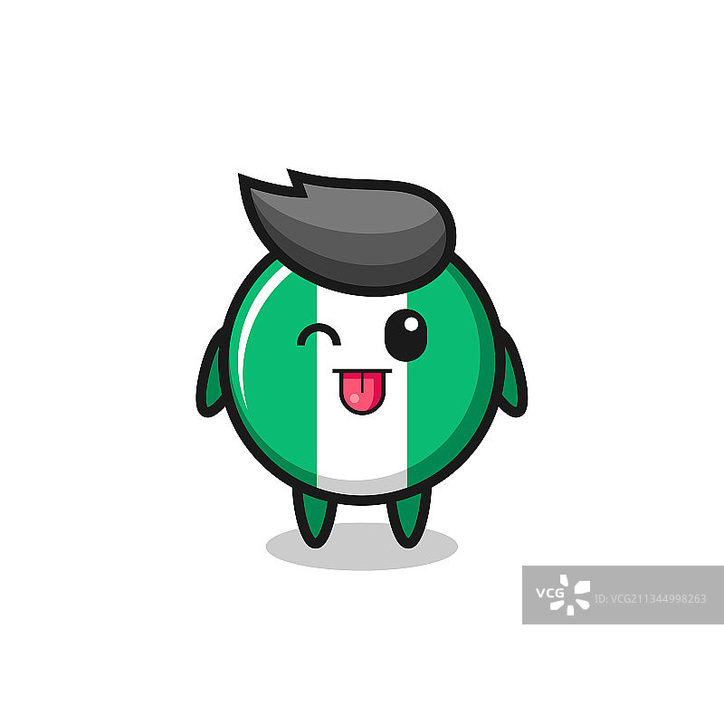 可爱的尼日利亚国旗徽章甜美角色图片素材