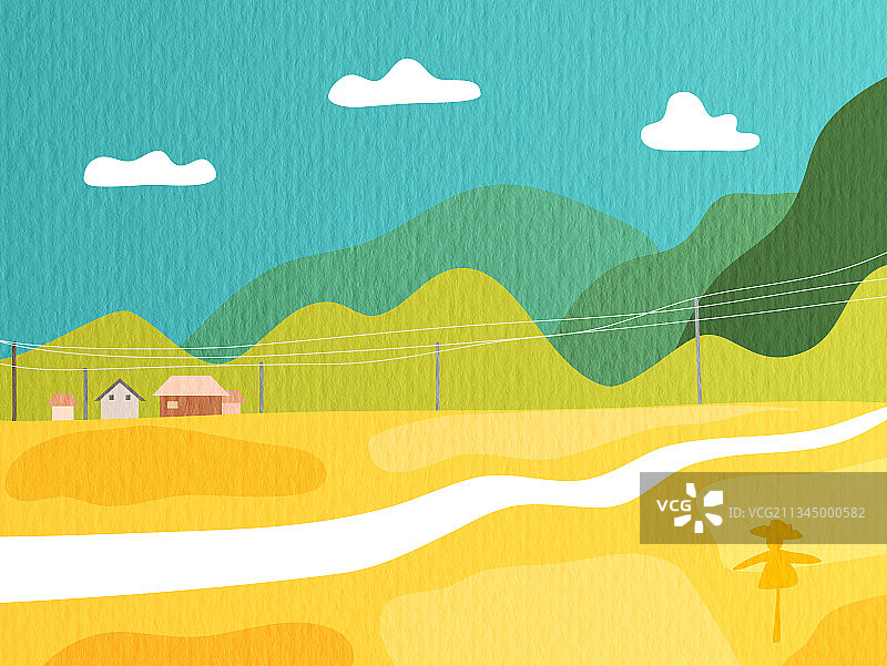 秋天田园风光图片素材