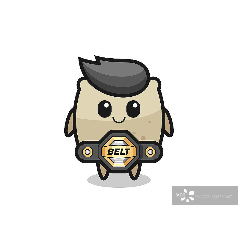 MMA格斗士麻袋腰带吉祥物图片素材