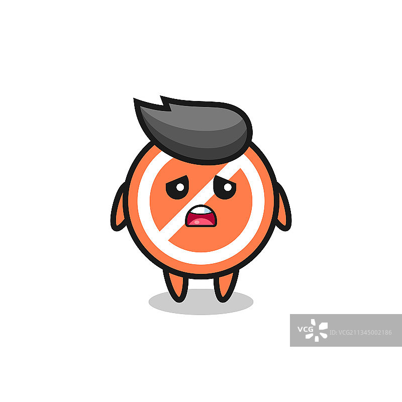 失望的表情与停止标志卡通图片素材