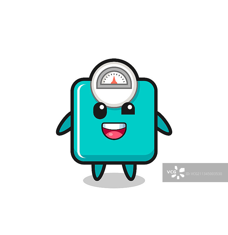 姿势笨拙的体重秤人物图片素材