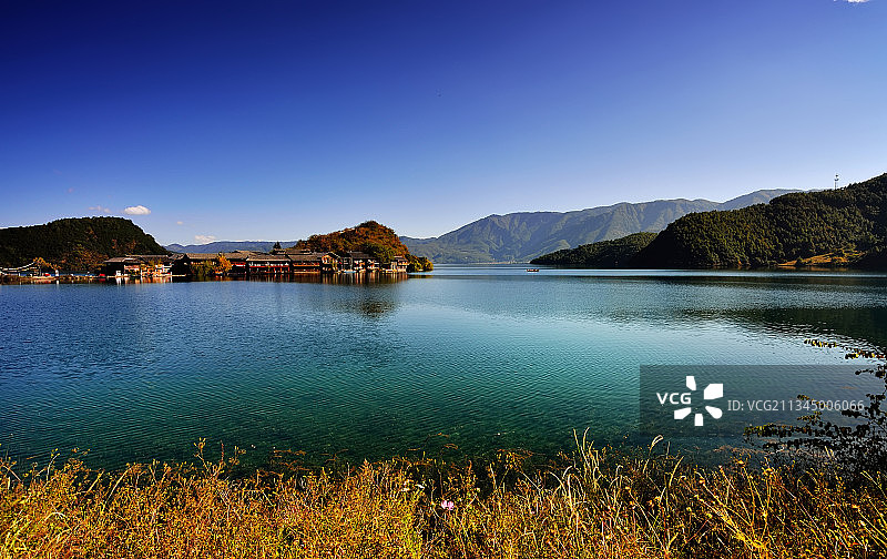 云南丽江泸沽湖里格半岛景观图片素材