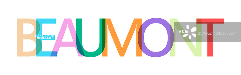 白色背景上的博蒙特城市名称图片素材