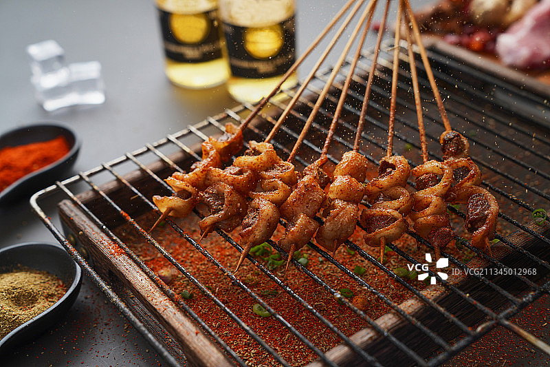 中国传统烧烤烤小腰图片素材