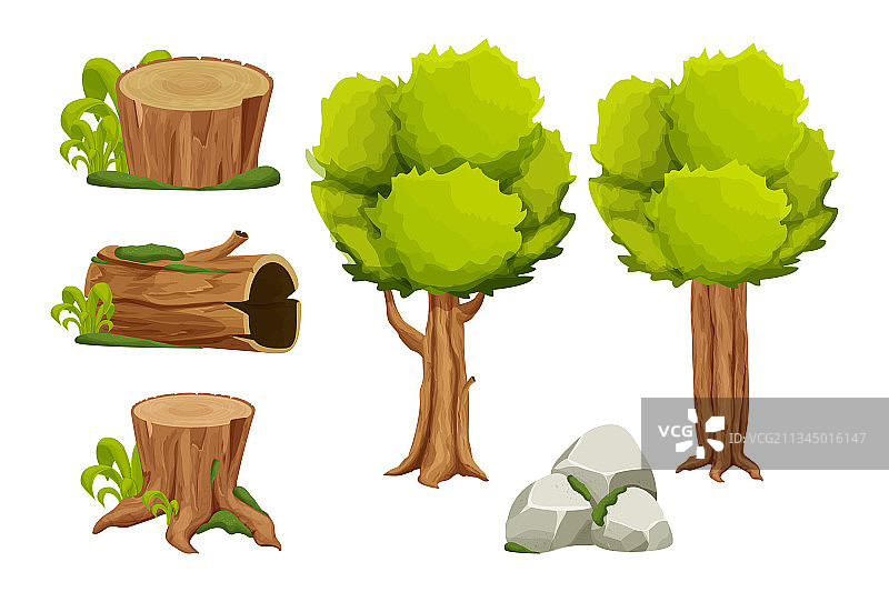 森林自然元素树木景观合集图片素材