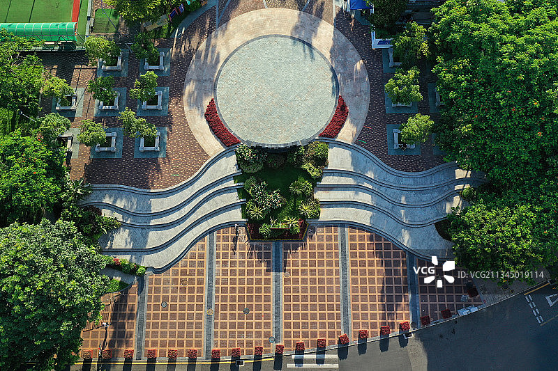 广东省深圳市南山区高新科技园松坪山公园航拍图片素材