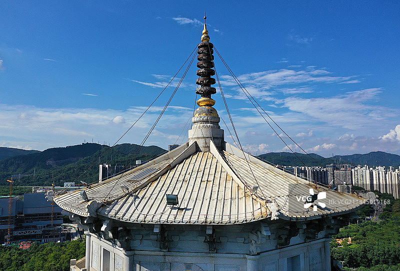 广东省深圳市福田区深圳国际园林花卉博览园航拍图片素材