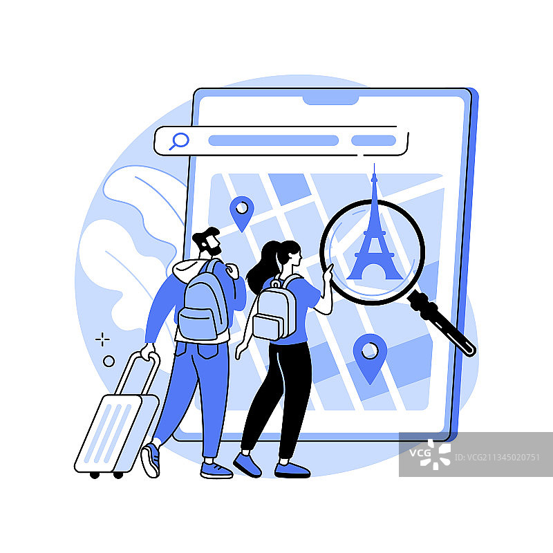 智能旅游系统抽象概念图片素材