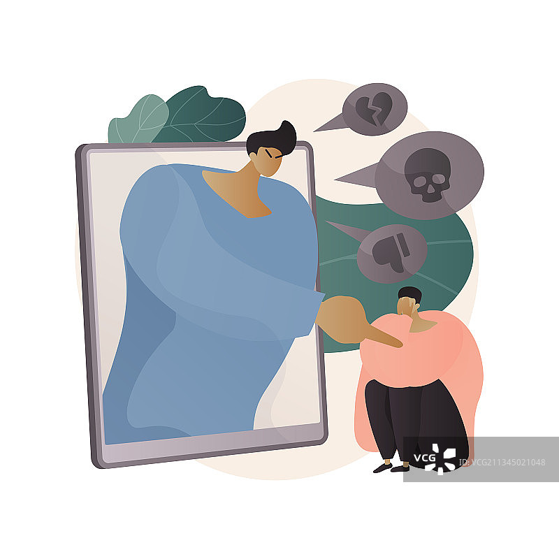 网络欺凌抽象概念图片素材