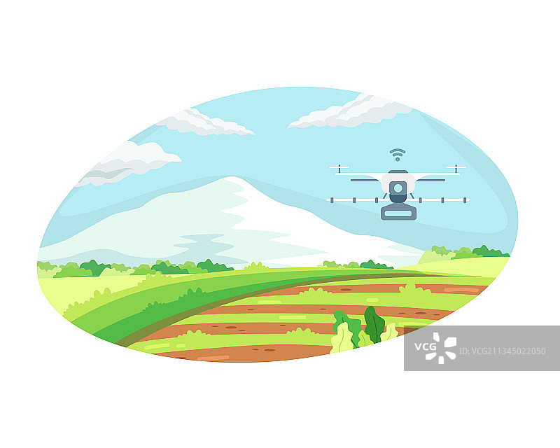 智能农业技术与灌溉无人机图片素材