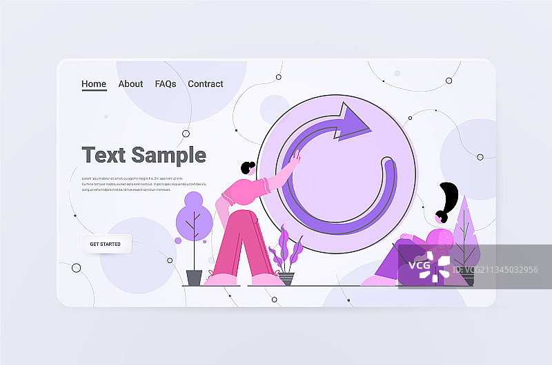 商务人士在重新加载标志附近重启项目图片素材