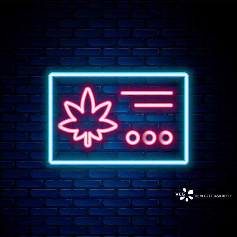 发光霓虹日历和大麻叶子图片素材