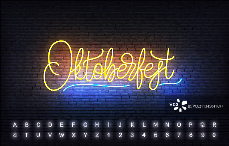 慕尼黑啤酒节霓虹灯模板图片素材