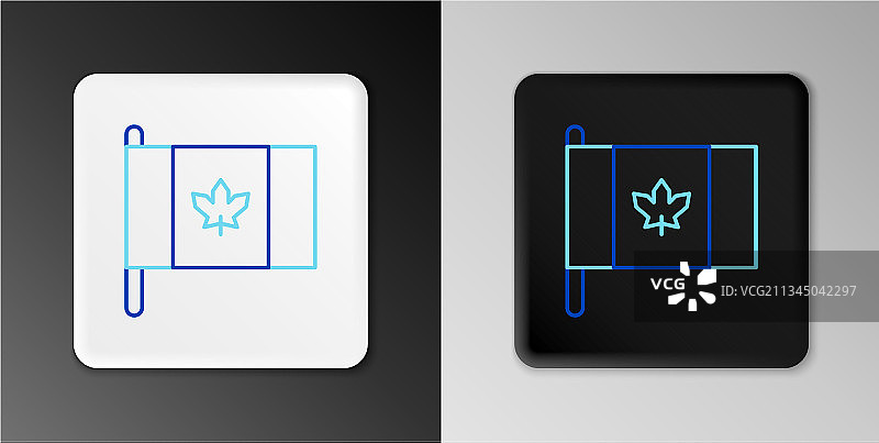 灰色背景上的加拿大国旗线条图标图片素材
