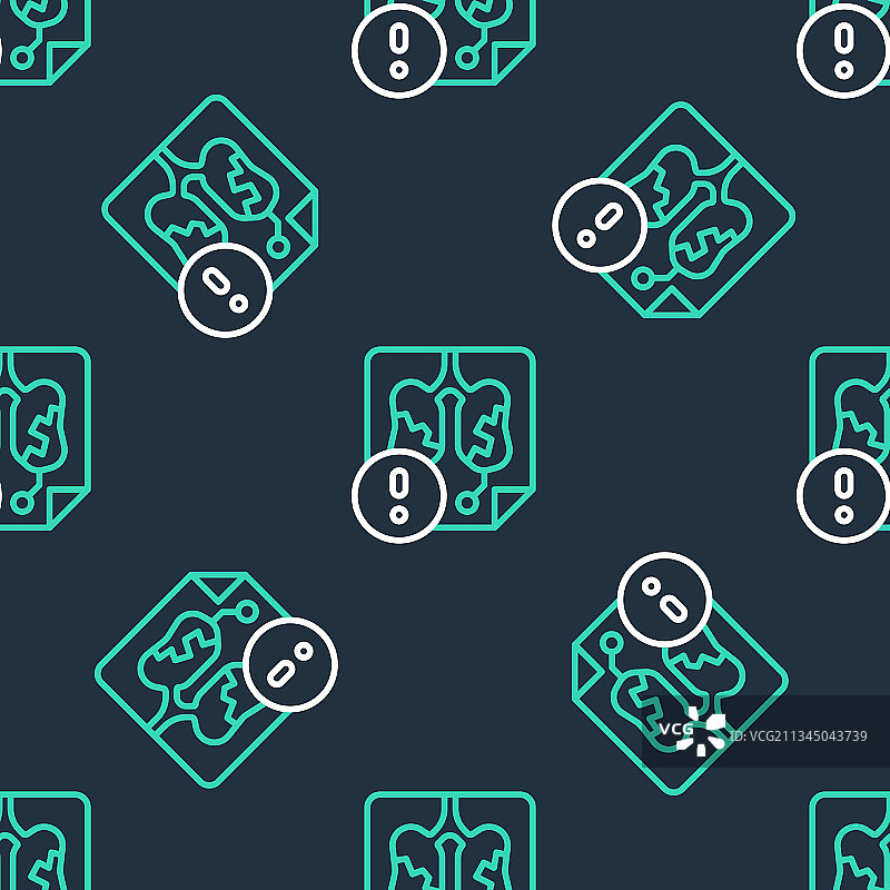 肺部疾病线条图标，无缝图案图片素材