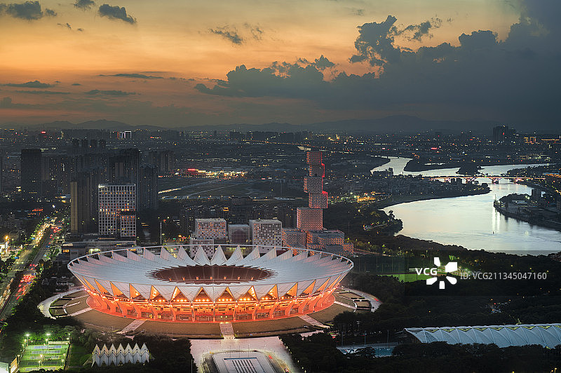 鸟瞰世纪莲、大剧院图片素材