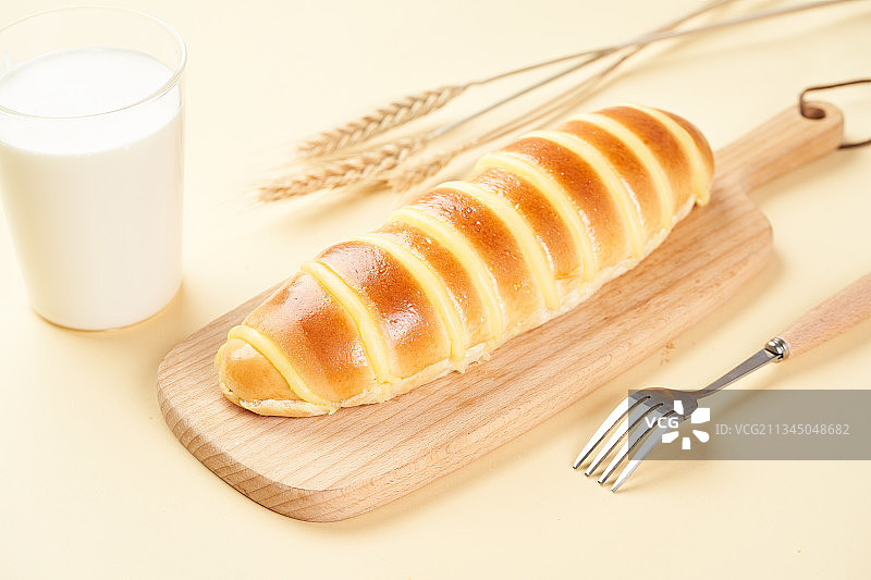 一块美味的芝士面包图片素材