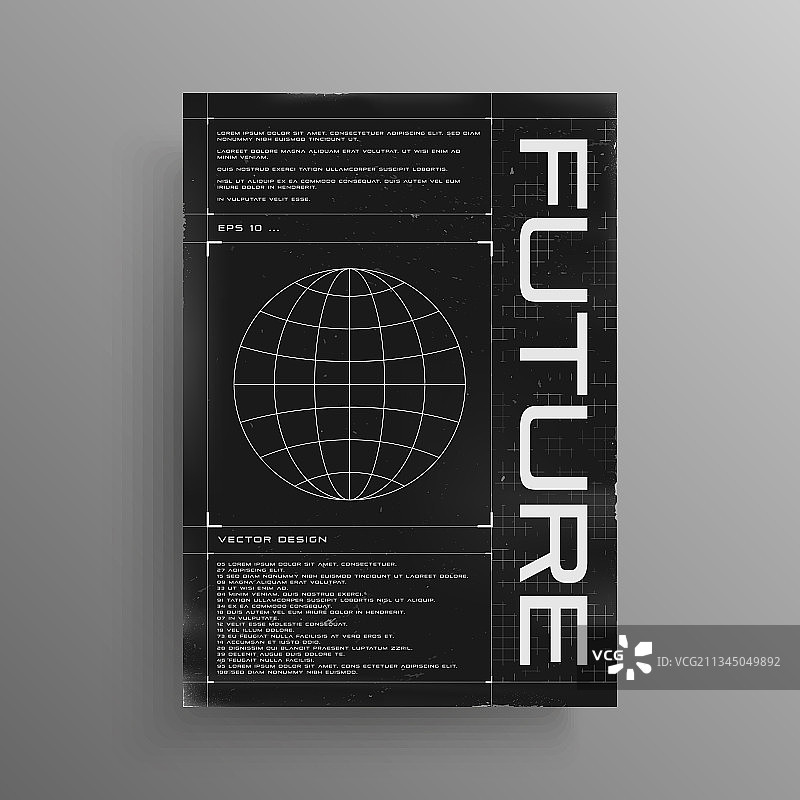 具有抬头显示元素的复古未来主义海报图片素材