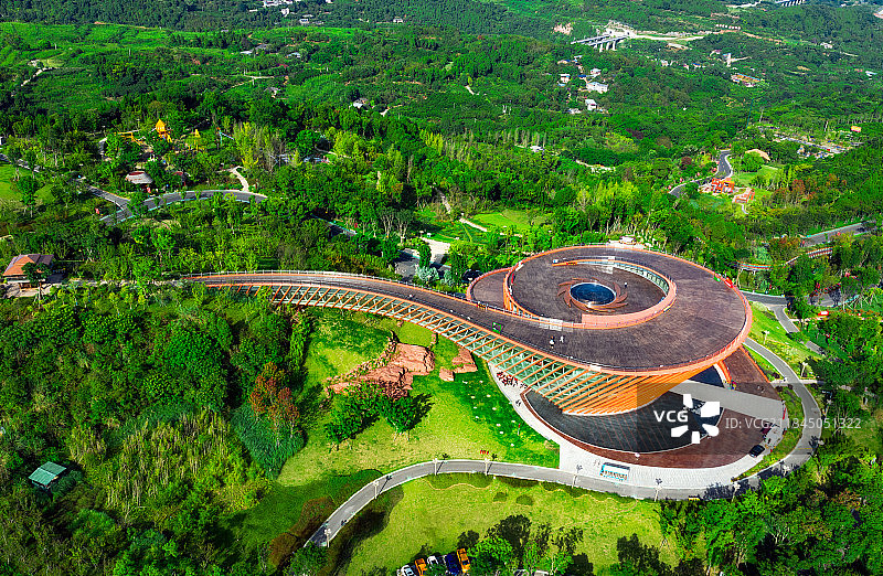 四川成都龙泉山城市森林公园丹景台景区航拍图图片素材
