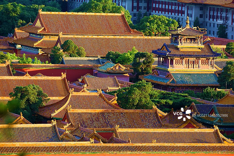 从景山公园俯瞰故宫图片素材