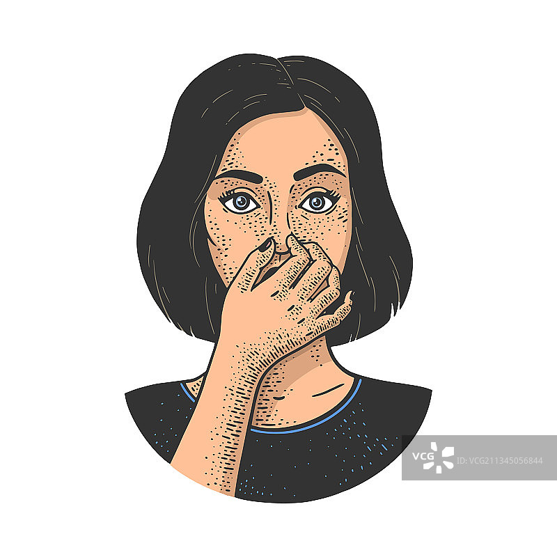 难闻的气味素描图片素材