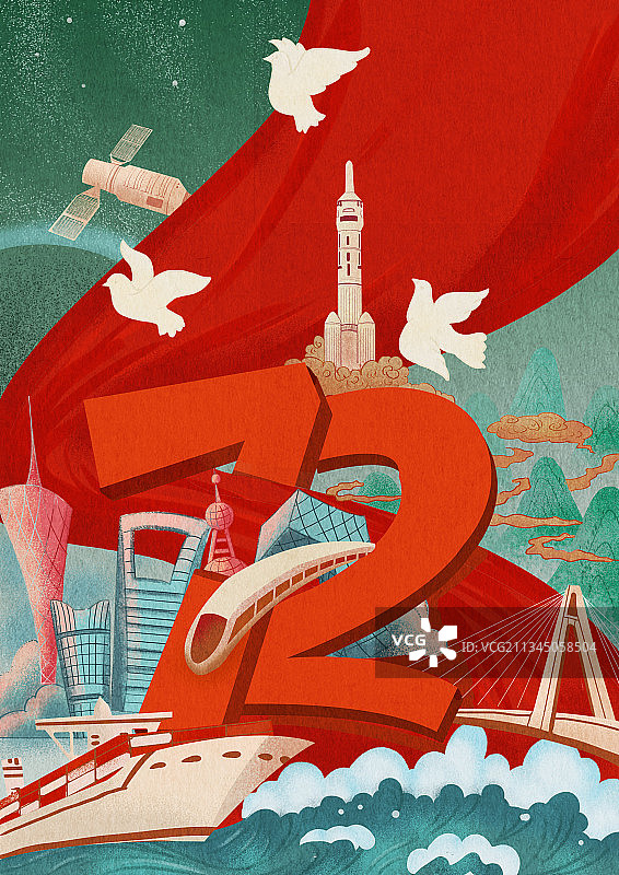 中华人民共和国成立72周年国庆快乐图片素材