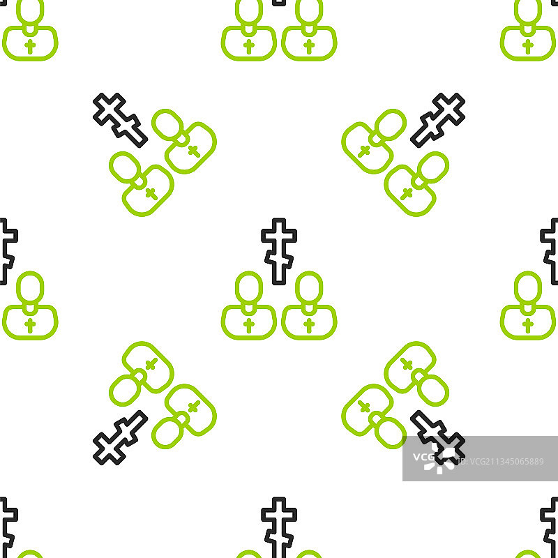 线条牧师图标无缝图案图片素材