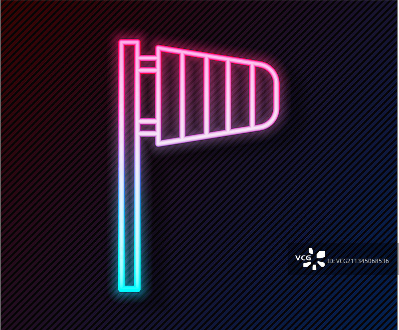 发光霓虹灯气象锥形风向标图片素材