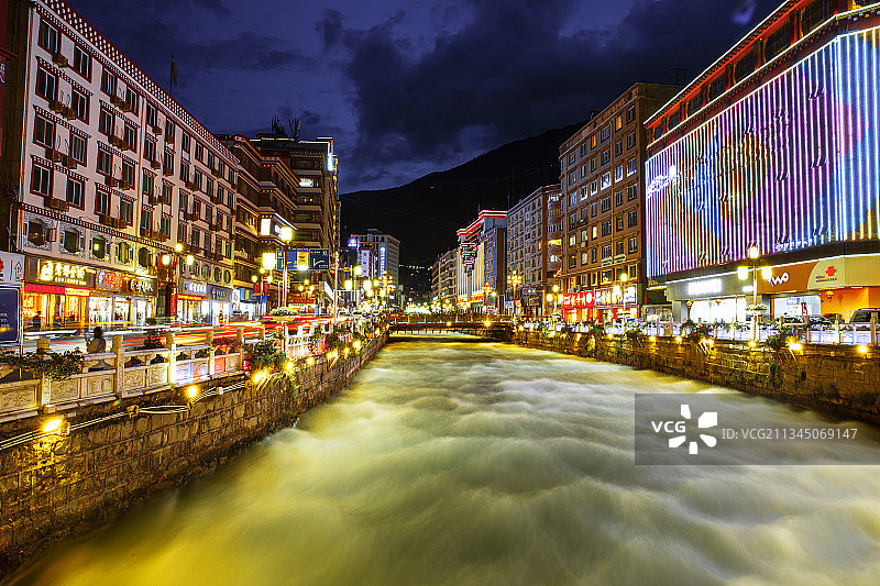 康定夜色美图片素材