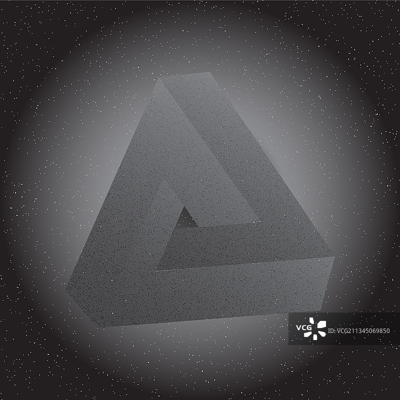 黑色背景光学彭罗斯三角形图片素材