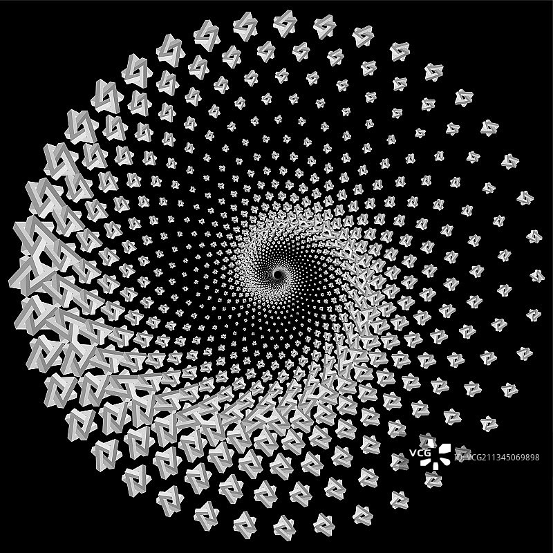 彭罗斯三角形螺旋设计元素光学图片素材