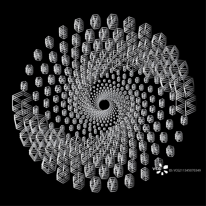 规则立体几何图形组合图片素材
