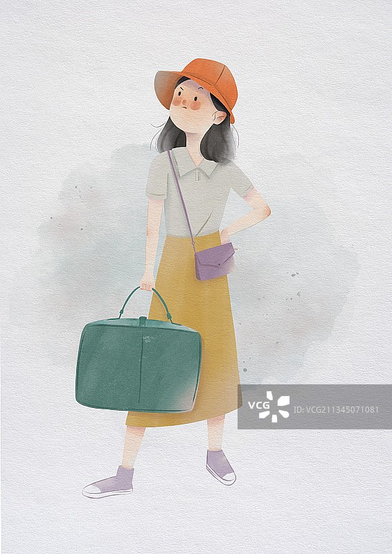 女生插画图片素材