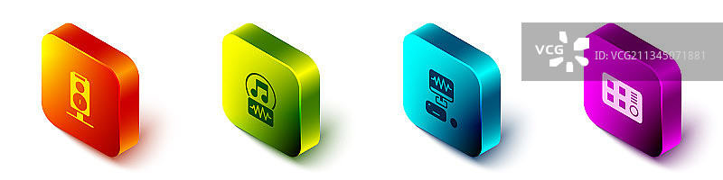 2.5D立体音响音乐符号模型图片素材