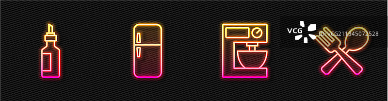 电动搅拌器橄榄油瓶线条合集图片素材