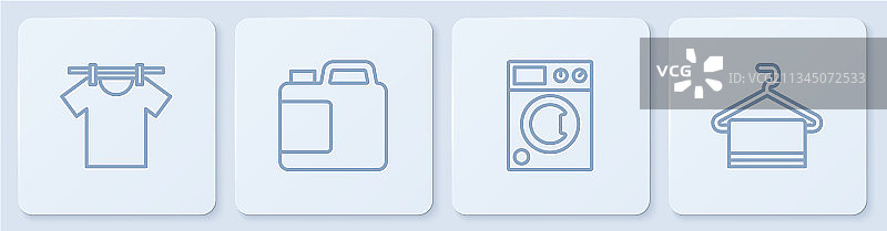 晾衣、洗衣机和瓶子组合图片素材