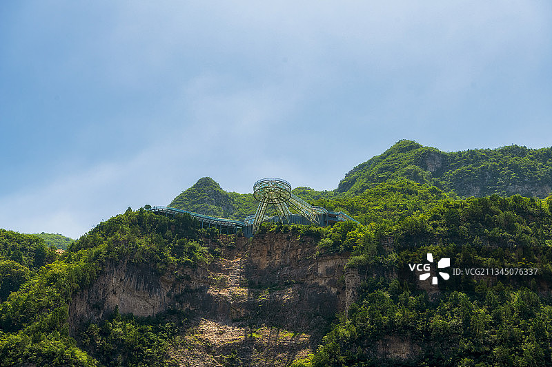 河南焦作修武县太行山脉云台山峰林峡景区观景台夏季风光图片素材