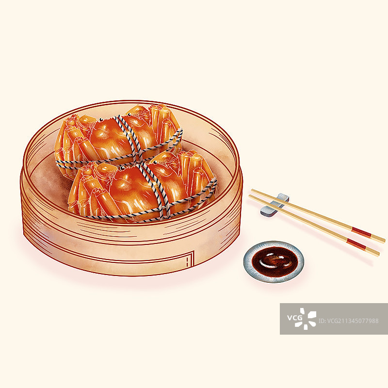 中秋节阳澄湖大闸蟹插画图片素材