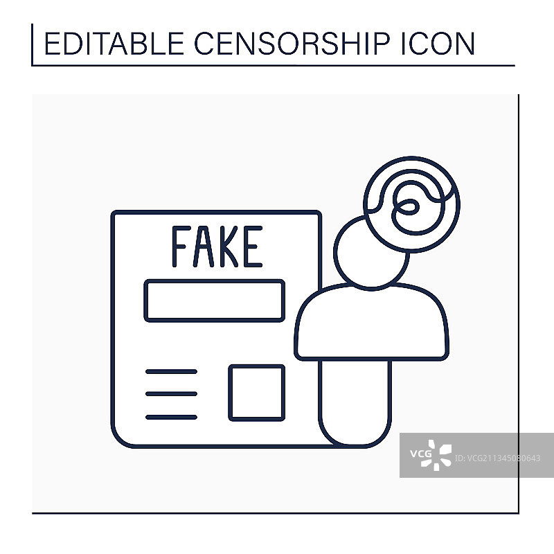 虚假信息线形图标图片素材