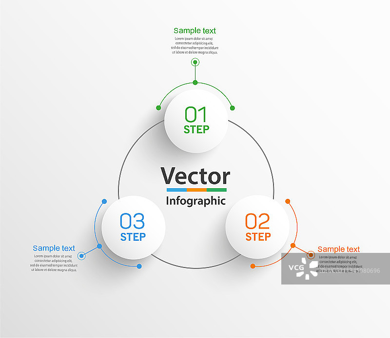 具有3个步骤的信息图表模板图片素材